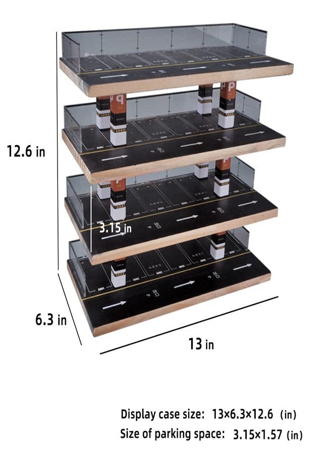 kivcmds 1/64 Scale 4-Tiers Diecast Model Car Display Case for Lego Vehicles Hot Wheels Nascar Diorama Scene Parking Lot - Image 5